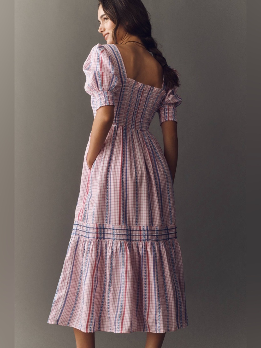 NWT Size M - By Anthropologie Peregrine Cotton Puff-Sleeve Midi Dress (US$ 188) - Picture 1 of 16